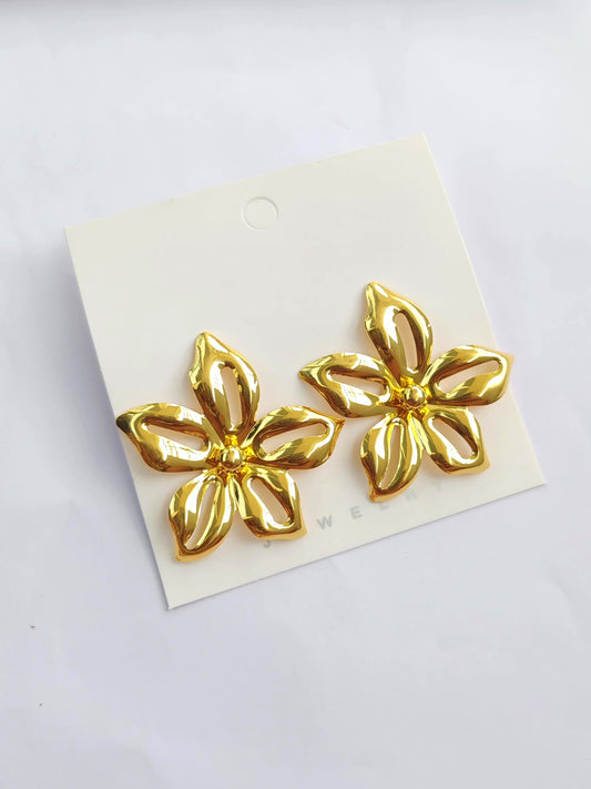 Aura Open-Petal Sculptural Studs