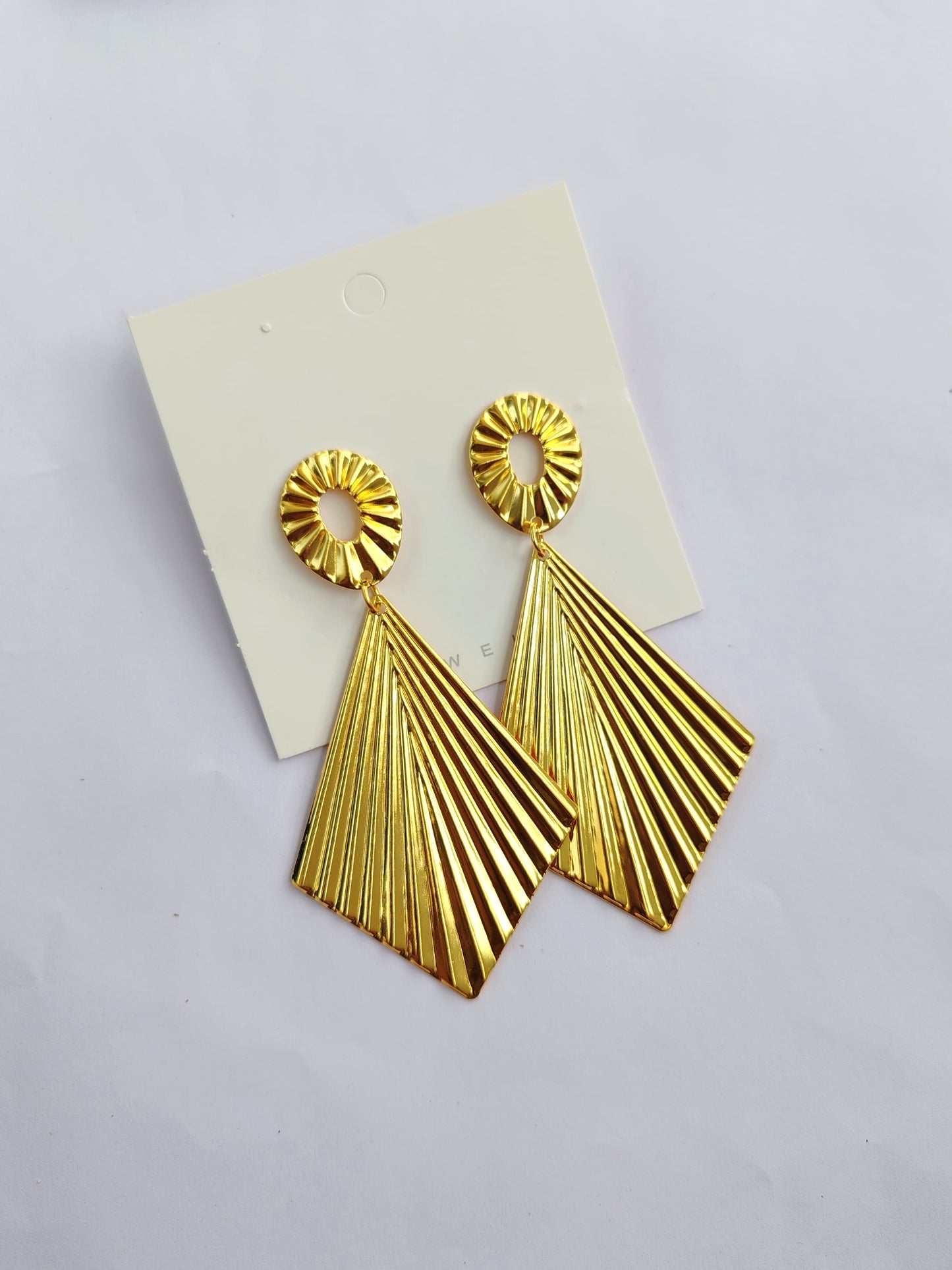 Radiant Sunburst Gold Geometric Drop Earrings