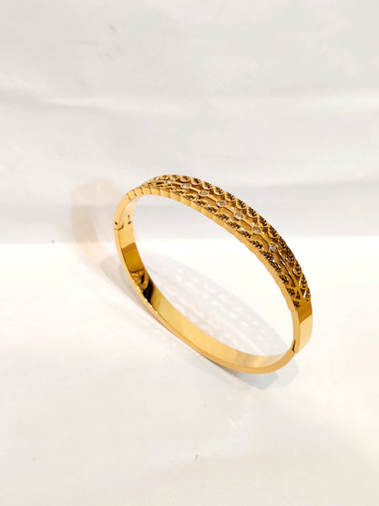 Golden Laurel Leaf Anti-Tarnish Bangles