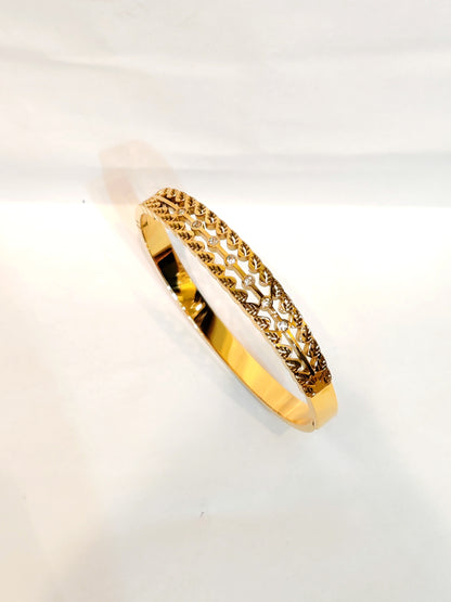 Golden Laurel Leaf Anti-Tarnish Bangles