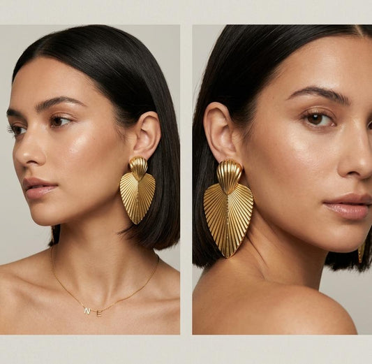 Radiance Pleated Leaf Studs