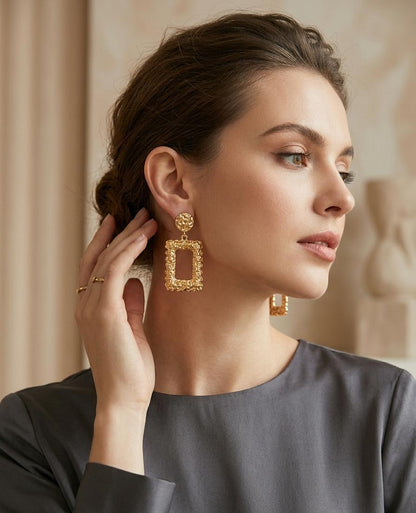 Urban Glow Textured Rectangular Dangles