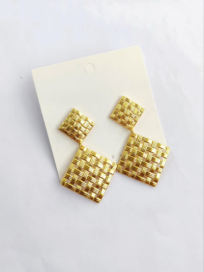 Golden Bloom Statement Studs – Multi-Layered Floral Design