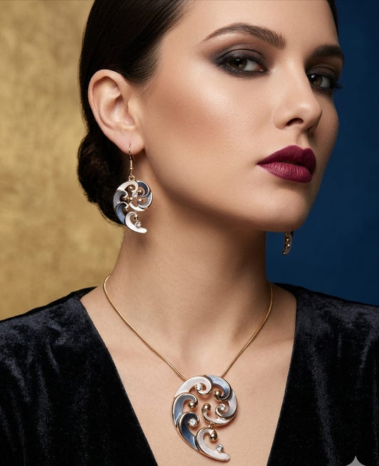 Azure Wave Statement Necklace